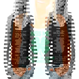 Kiss Me Im Drunk Or Irish Whatever St Patrick Women Tank Top Basic Casual Daily Weekend Graphic - Seseable