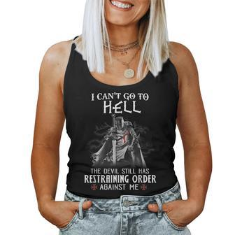 Knight Templar Warrior Of Christ I Can’T Go To Hell Women Tank Top Basic Casual Daily Weekend Graphic - Seseable