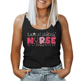 Labor And Delivery Nurse L & D Nurse Valentine Women Tank Top Basic Casual Daily Weekend Graphic - Seseable