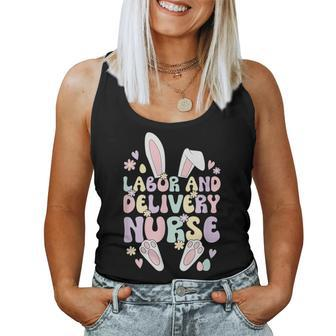 Labor And Delivery Nurse Easter Bunny L&D Nurse Easter Day Women Tank Top | Mazezy