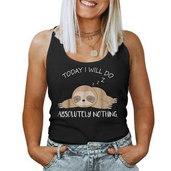 Lazy Day T Shirt Sleepy Sloth Do Absolutely Nothing Tee Women Tank Top | Mazezy