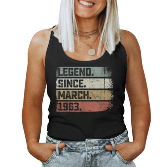 Legend Since March 1963 60 Years Old Gifts 60Th Birthday Women Tank Top Basic Casual Daily Weekend Graphic - Seseable