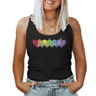 Lgbt Be Kind Gay Pride Lgbt Ally Rainbow Flag Retro Vintage Women Tank Top | Mazezy