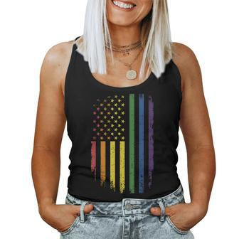 Lgbtq Pride Month Us American Rainbow Flag For Equal Rights Women Tank Top | Mazezy