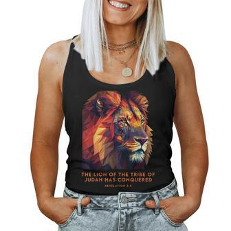 Lion Of Judah Jesus Revelation Bible Verse Christian Women Tank Top | Mazezy