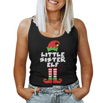 Little Sister Elf Matching Family Christmas Adorable Costume Women Tank Top | Mazezy