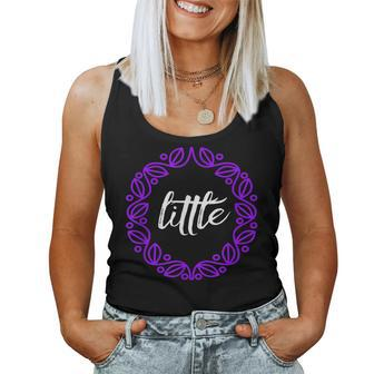 Little Sorority Sister Purple And White Women Tank Top | Mazezy