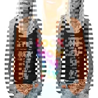 Look Mom Im Fly Hip Hop Style Rainbow Letters Aesthetic Women Tank Top Basic Casual Daily Weekend Graphic | Seseable UK