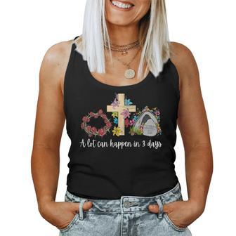 A Lot Can Happen In 3 Days Floral Retro Vintage Easter Day Women Tank Top | Mazezy
