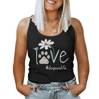 Love Dog Mom Life Daisy Bird Cute Mothers Day Gift For Wife V2 Women Tank Top Basic Casual Daily Weekend Graphic - Seseable