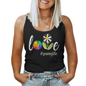 Love Granny Life Flower Mother Day Granny Gift Women Tank Top Basic Casual Daily Weekend Graphic - Seseable