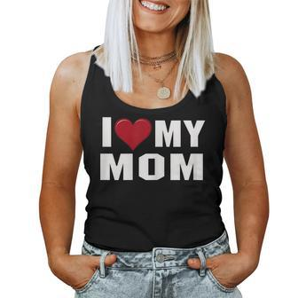 I Love My Mom Motherday Shirt With Heart Women Tank Top | Mazezy