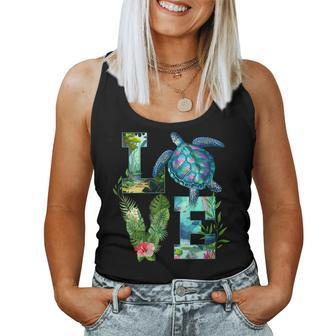 Womens Love Turtle Earth Day Save Planet Environmental Sea Animals Women Tank Top | Mazezy