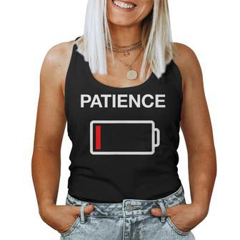 Low Patience Low Battery Mom Dad Funcle Battery Women Tank Top | Mazezy
