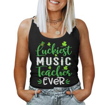 Luckiest Music Teacher Ever Shamrock St Patricks Day Women Tank Top | Mazezy