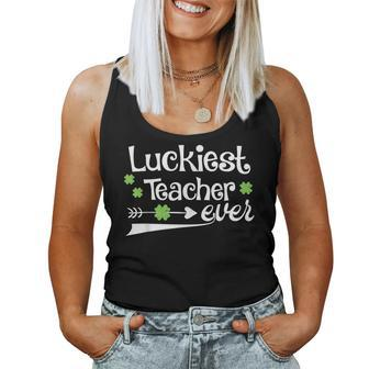 Luckiest Teacher Ever St Pattys Day Teachers Shirt Women Tank Top | Mazezy