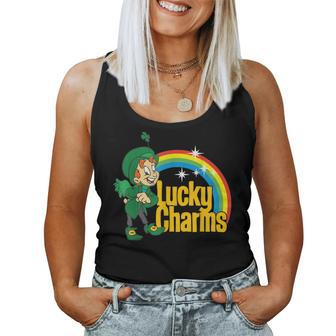 Lucky Charm Leprechaun Rainbow Shamrock St Paddys Day Women Tank Top | Mazezy