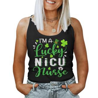 Im A Lucky Nicu Nurse Shamrock Top Hat St Patricks Day Women Tank Top | Mazezy