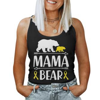 Mama Bear Childhood Cancer Awareness Gift Mom Of A Warrior Women Tank Top Basic Casual Daily Weekend Graphic - Seseable
