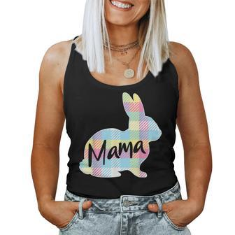 Mama Bunny Rabbit Pastel Plaid Mother Mommy Mom Easter Women Tank Top | Mazezy