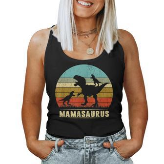 Mama Dinosaur Mamasaurus 2 Two Kids Family Christmas Women Tank Top | Mazezy CA