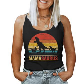Mama Dinosaur T Rex Mamasaurus 2 Kids Family Matching Women Tank Top | Mazezy