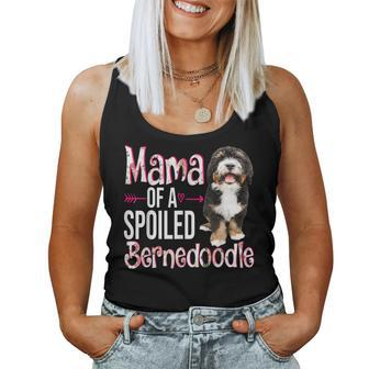 Mama Of A Spoiled Bernedoodle Happy Mothers Day Floral Dog Women Tank Top Basic Casual Daily Weekend Graphic - Thegiftio UK