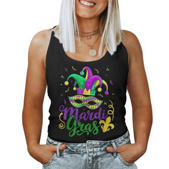 Mardi Gras 2023 - Womens Girls Mask Beads New Orleans Party Women Tank Top | Mazezy