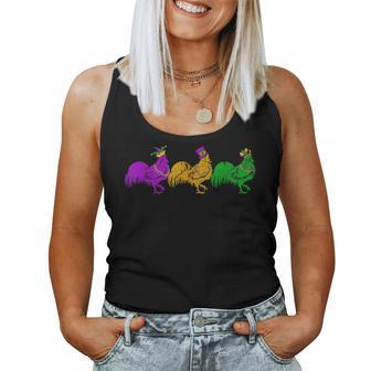 Mardi Gras Chicken Beads Animals Lover Women Tank Top | Mazezy