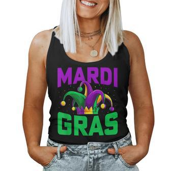 Mardi Gras Jester Hat Party Men Women Carnival Gifts Women Tank Top Basic Casual Daily Weekend Graphic - Seseable