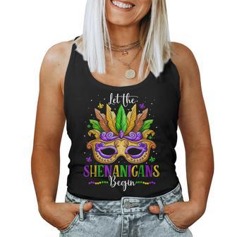 Mardi Gras Mask Costume Let The Shenanigans Begin Womens V5 Women Tank Top Basic Casual Daily Weekend Graphic - Seseable