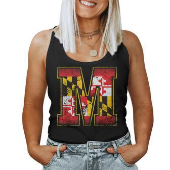 Maryland Flag For Kids Girl Women Vintage Maryland Women Tank Top Basic Casual Daily Weekend Graphic - Seseable