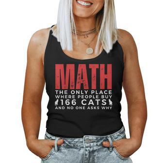 Math Teacher Student Cat Lover Mathematics Humor Women Tank Top | Mazezy