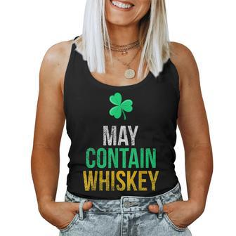May Contain Whiskey Funny Irish St Patricks Day Women Tank Top Basic Casual Daily Weekend Graphic - Thegiftio UK