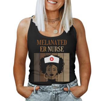Melanated Er Nurse Nursing Caregiver Black Afro African Women Tank Top | Mazezy