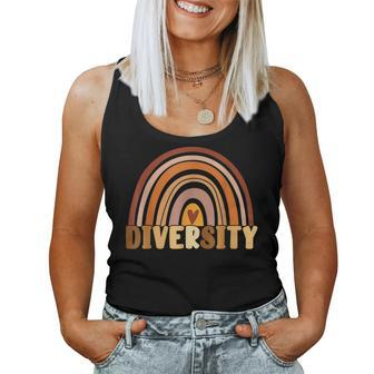 Melanin Rainbow Heart Diversity Black History Month African Women Tank Top Basic Casual Daily Weekend Graphic - Seseable