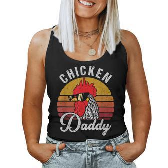 Mens Chicken Daddy Vintage Style Chicken Dad Poultry Farmer Women Tank Top | Mazezy