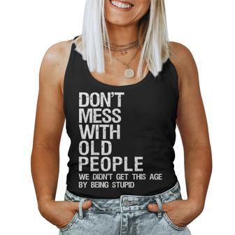 Mens Dont Mess With Old People Fathers Day Gift For Dad Husband Women Tank Top Basic Casual Daily Weekend Graphic - Seseable