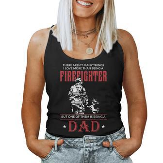 Mens Firefighter Dad & Son T Shirt Daddy Fathers Day Christmas Women Tank Top | Mazezy