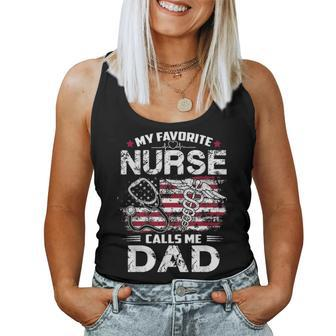 Mens My Favorite Nurse Calls Me Dad Fathers Day Gifts Papa V2 Women Tank Top Basic Casual Daily Weekend Graphic - Seseable