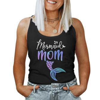 Womens Mermaid Mom Mermaid Birthday Party Shirt Women Tank Top | Mazezy