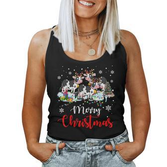 Merry Christmas Dairy Cow Lover Christmas Women Tank Top | Mazezy