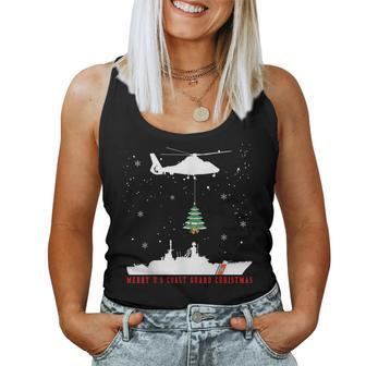 Merry Christmas Tree US Coast Guard Christmas Gifts Women Tank Top Basic Casual Daily Weekend Graphic - Seseable