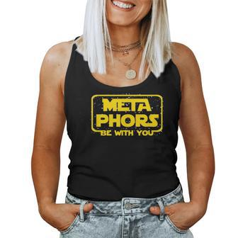 Metaphors Be With You Funny English Teacher Space Women Tank Top Basic Casual Daily Weekend Graphic - Seseable