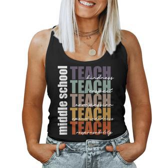 Middle School Teach Middle School Teacher Back To School Women Tank Top | Mazezy