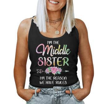 Middle Sister Girls Sibling Rules Birthday Sister Women Tank Top | Mazezy