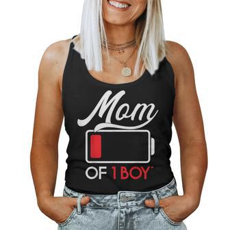 Mom Of 1 Boy Battery Fully Birthday Women Women Tank Top | Mazezy
