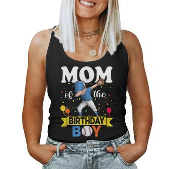 Mom Of The Birthday Boy Baseball Dabbing Family Party Women Tank Top | Mazezy