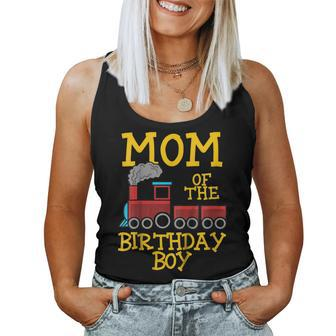 Mom Birthday Boy Train Conductor Birthday Party Women Tank Top | Mazezy