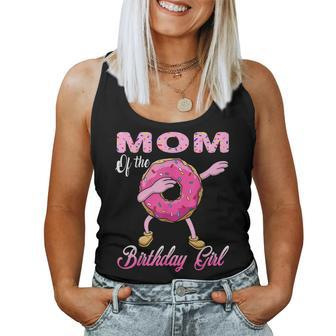 Mom Of The Birthday Girl Donut Dab Matching Party Outfits Women Tank Top | Mazezy